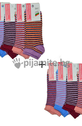 Дамски терлик, български памучни чорапи, смесена връзка - 10 бр./пакет
